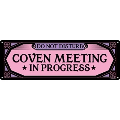 Image of Grindstore Coven Meeting In Progress Slim Tin Sign 30.5x10.1cm