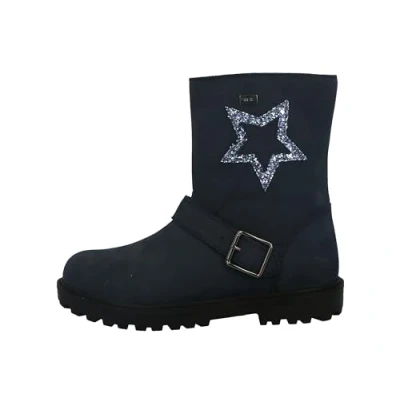 Image of Lurchi EFFI TEX Cowboy/biker ankle boot for kids, Size: 12K, Navy Leather