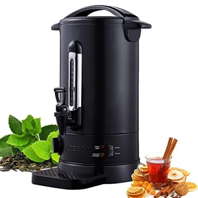 Image of Arebos Catering Urn Mulled Wine Cooker 1650 W Hot Drink Dispenser 20 L with Drip Tray, Outlet Tap, Thermostat and Overheating Protection Temperature Setting from 30 110 C Black
