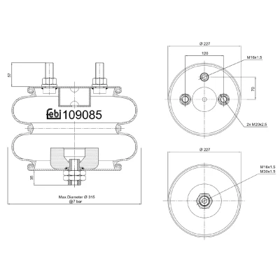 Image of 4731045300 Boot, air suspension FEBI BILSTEIN 109085