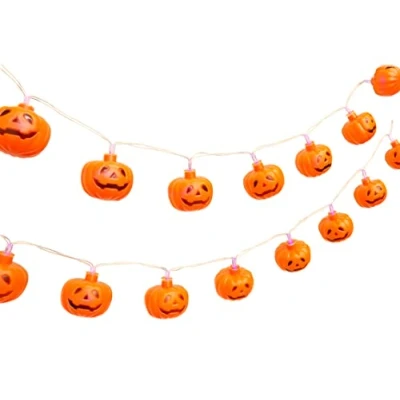 Image of Christmas Concepts® 20 Halloween Pumpkin Lights With Blue LED 1.4m Length Battery Operated