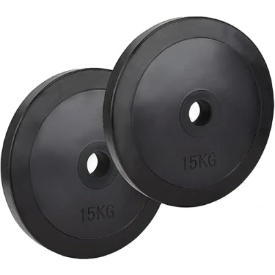 Image of Olympic Rubber Bumper Weight Lifting Crumb Plates Set Coated Barbell Strength Training Equipment Range from 20kg 150kg (15kg x 2 = 30)