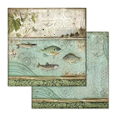 Image of Stamperia International KFT Fish Double Sided Paper, Multicoloured, 31,5cmX30,5cm