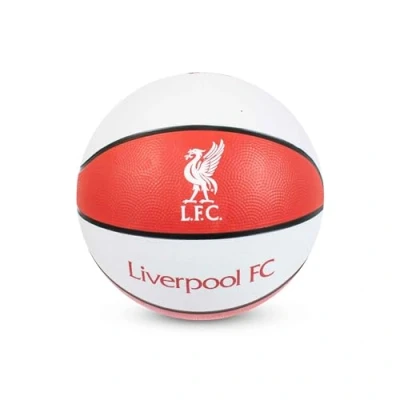 Image of Hy Pro Officially Licensed Liverpool F.C. Basketball Size 7, White/Red, Indoor/Outdoor For Kids and Adults