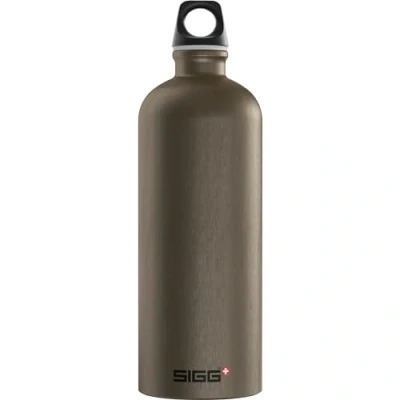 Image of SIGG Aluminium Water Bottle Traveller Smoked Pearl Climate Neutral Certified Suitable For Carbonated Beverages Leakproof Lightweight BPA Free 1 L