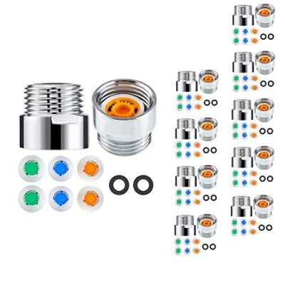Image of liovitor 80 Pieces of Shower Flow Reducer Limiter Set, Water Restrictor, 1/2 Inch Thread Size 4, 6 and 9 L/Min