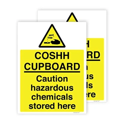 Image of Pack of 2 COSHH Stickers (150 X 200 mm) Self Adhesive Waterproof