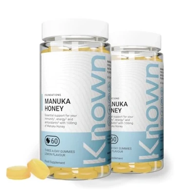 Image of Known Manuka Honey Gummies 100mg with Vitamin C, D3 &amp; Zinc Immune Support Natural Lemon Flavour 60 Gummies, 2 Months Supply