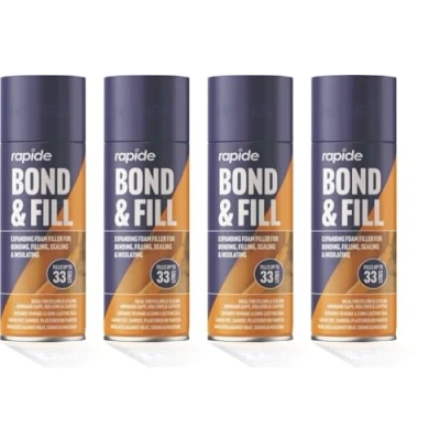 Image of 4 x 500ML Gap Expanding Foam Filler PU Expansion Insulation BONDING Filling
