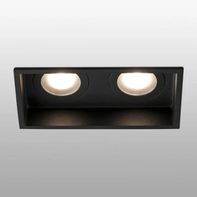 Image of FARO BARCELONA Hyde recessed light, 2 bulb IP44 black
