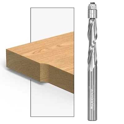 Image of Yonico 14121 1/4 Inch Up Cut Flush Trim Solid Carbide Spiral Router Bit Shank