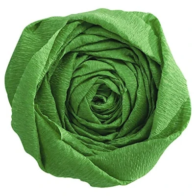 Image of Clairefontaine Ref 903021C Superior Quality Crepe Paper (Pack of 10 Sheets) 2 x 0.5m Sized Sheets, 40% Creppage, 32gsm Paper, Delivered Folded Meadow Green