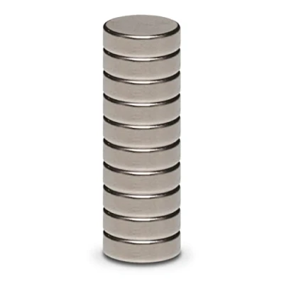 Image of MAUL Neodymium Disc Magnet Flat with High Adhesion for Versatile Use Round Elegant and Modern Design Diameter 10 x 3 mm Pack of Light Silver