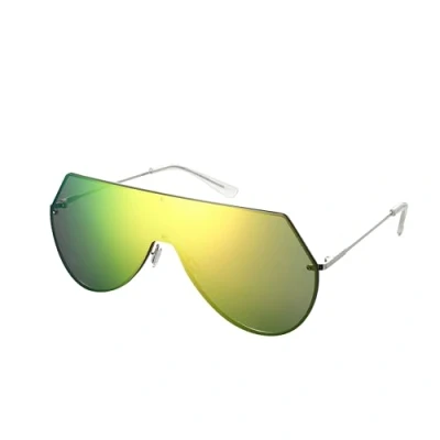 Image of Komonee Rimless Shield Sunglasses Silver Frame Iridescent Lens Tint Glasses Designer Mens Womens Unisex UV400 Protection Classic Retro Shades