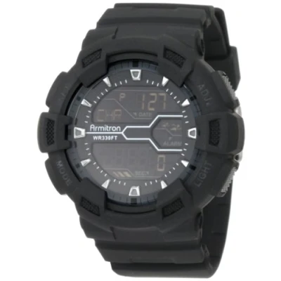 Image of Armitron Sport Men&#039;s Digital Chronograph Resin Strap Watch, 40/8246, Black, Chronograph,Digital