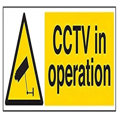 Image of V Safety CCTV In Operation Warning Sign 450mm x 150mm 1mm Rigid Plastic