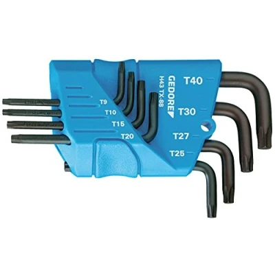 Image of Gedore H 43 TX 88 Cranked Socket Key Set 8 pcs T9 T40