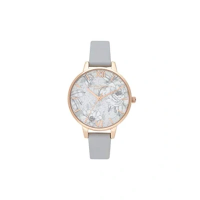Image of Olivia Burton Analogue Quartz Watch for Women with Grey Vegan Leather Strap OB16TZ01