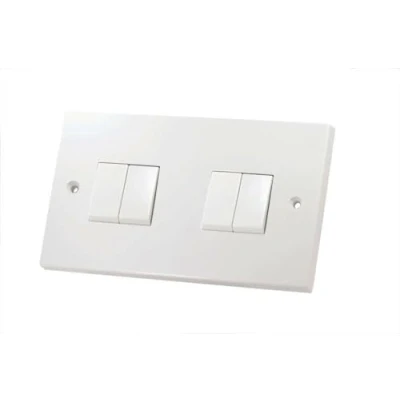 Image of 4 GANG 2 WAY LIGHT SWITCH WHITE PLASTIC LG204