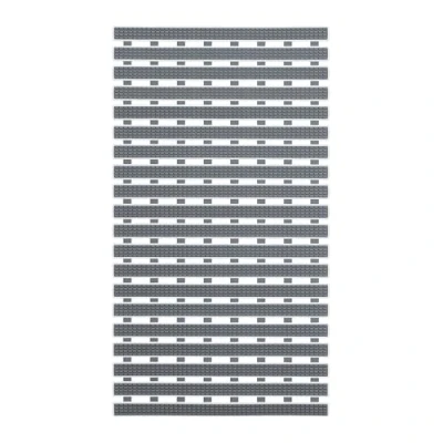 Image of Relaxdays Non Slip Shower &amp; Bathtub Mat, Bathroom Accessories, HxW: 69 x 38 cm, Rubber with Suction Cups, Grey/White