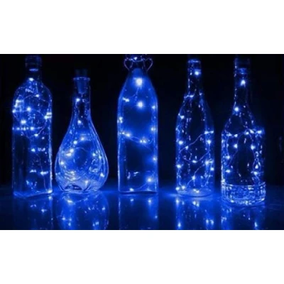 Image of KALUO 3M 30 LED Blue Color Bottle Lights (6 Pack),Copper Wire Cork Rope Battery Operated for Wine Bottle,Starry String Light Parties, Wedding, Christmas Decoration