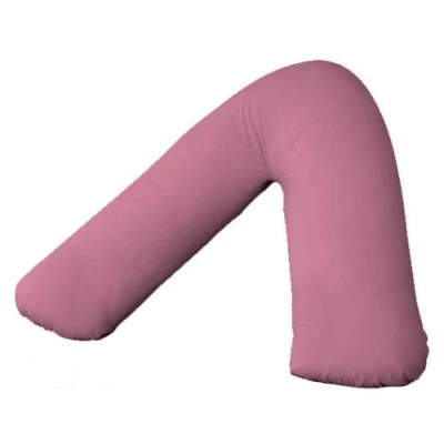Image of Back And Neck Support V Shaped Pillow Case (Pink)