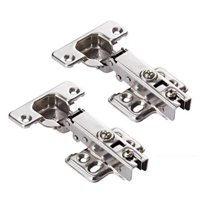 Image of Soft Close Door Hinges, Tiberham 110 Degree Self Closing Full Overlay Kitchen Cabinet Folding Heavy Duty Concealed Furniture Cupboard Hydraulic Hinges (Pack of 2)