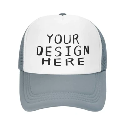 Image of KYZMZBulk Custom Hats Trucker Hat Add Your Logo Picture Text Baseball Cap Gray