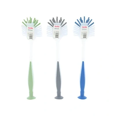 Image of Sorbo Dish Brush with Suction Cup, Multi Colour, 29 x 7.5 6 cm