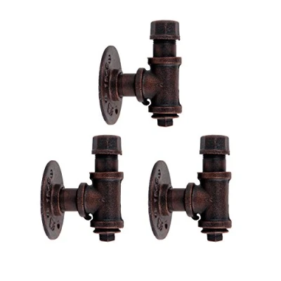 Image of GoYonder Industrial Coat Hooks Iron Pipe Clothes Vintage Antique Hat Wall Mounted Hook for Kitchen Bathroom Bedroom