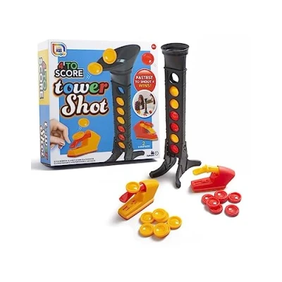 Image of 4 to Score Tower Shot Fast Paced Catapult Aim Game Family Fun 2 Player 5+ Gift Fastest Shoot Wins!