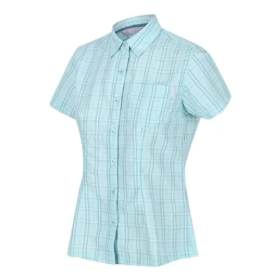 Image of Regatta Womens Mindano V Shirt Cool Aqua Check XS