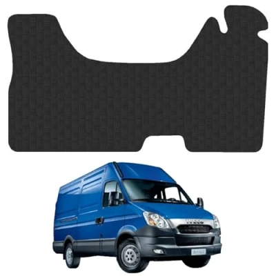 Image of Rubber Floor Mats for the Iveco Daily (2000 2006) UK Models Custom Van Accessory Tailored fit Heavy Duty, Waterproof &amp; Anti Slip Work with Clips
