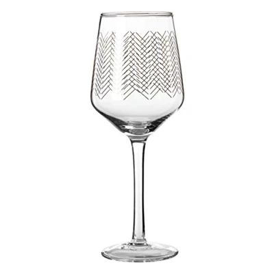 Image of Premier Housewares Wine Cocktail Champagne Drinking Glasses Gold Finishing Martini Set Of 4 9 x 22 cm