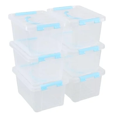 Image of Jandson 6L Clear Box with Lid, Plastic Storage Boxes Small, 6 Packs