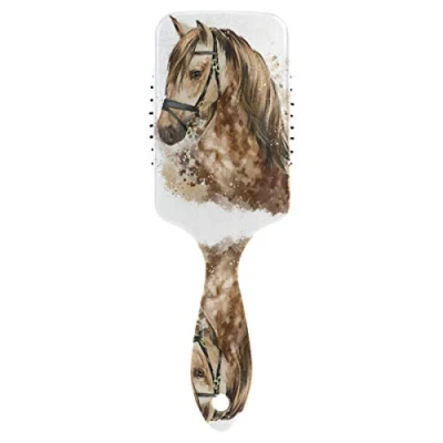 Image of Linomo Hair Brush Animal Horse Air Cushion Massage Comb for Women Kids, Nylon Wet Dry Curly