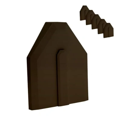 Image of Universal Glazing Bar End Cap Conservatory Roof Rafter Trim Brown, 5 Pack