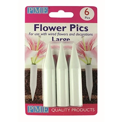 Image of PME Large Flower Pics, Pack of 6, White (Packaging may vary)