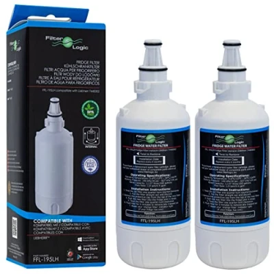 Image of 2X FilterLogic FFL 195LH Water Filter Cartridge Compatible with Liebherr 7440000, 7440002, 7731240 0210 for All CNes Fridge Models