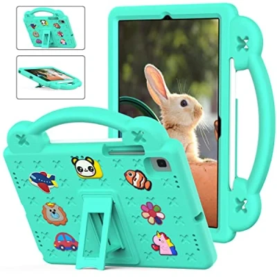 Image of Tablet Case For Samsung Galaxy Tab S5e T720 10.5 (2019) Kids Friendly DIY Cartton Cute Doll, Stand with Handle Lightweight EVA Foam Full Body Protection Shockproof Cover Green