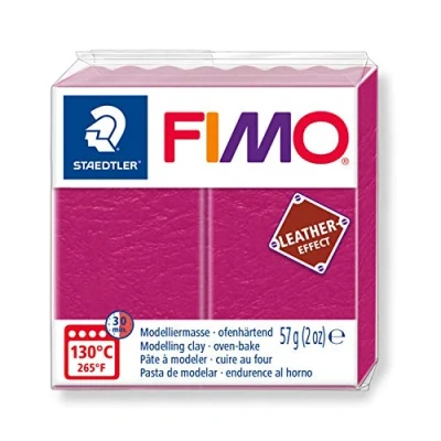 Image of STAEDTLER Fimo Leather Effect Oven Hardening Modelling Clay Colour Berry 8010 229