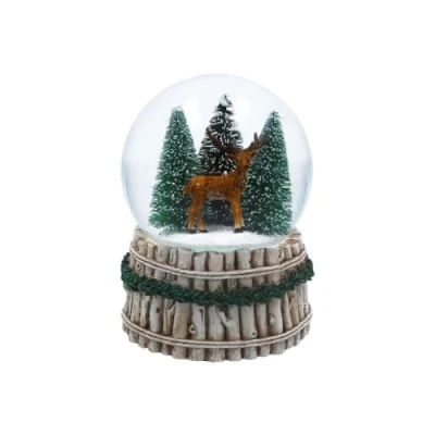 Image of Gisela Graham Woodland Deer Musical Christmas Snow Globe