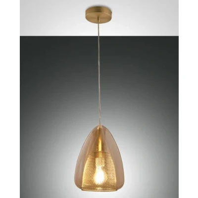 Image of Britton Dome Pendant Ceiling Lights Amber Glass, E27