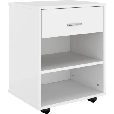 Image of vidaXL Rolling Cabinet White 46x36x59 cm Engineered Wood