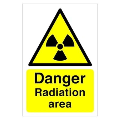 Image of Danger Radioactive area Safety sign High tack sticker 200mm x 150mm