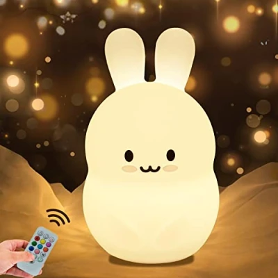 Image of Rabbit night light, light kids, baby lamp for bedroom, LED kids lamp, girls colour changing Suitable Nursery lamp/gifts