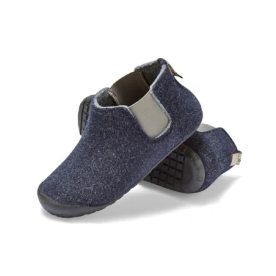 Image of Gumbies Brumby Boot Indoor &amp; Outdoor Slippers Easy Slip On House Shoes with Recycled Materials, Ideas for Gift Giving Men Women, Navy Grey, UK 3