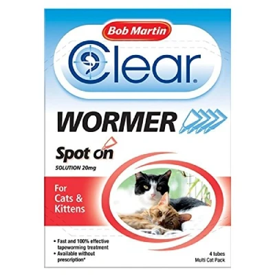 Image of Bob Martin Clear Spot On Wormer for Cats and Kittens over 1kg 4 Pack
