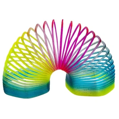 Image of PNJB Rainbow Arc Slinky Spring Toy, Antistress Multicolored Magic Springs, Coil Fun Kids Stretching Bouncing Funny Multicolor, 13cm height11cm diameter