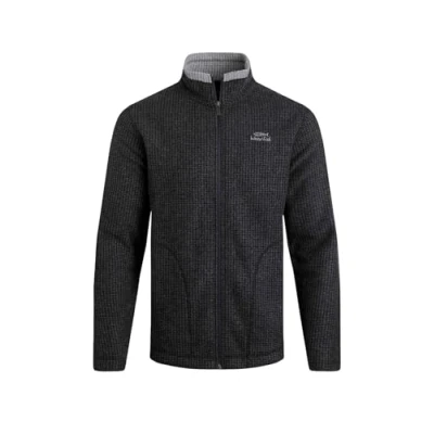 Image of Weird Fish Shires ECO FULL ZIP GRID Cardigan, Men&#039;s, Size: XXL, Washed black